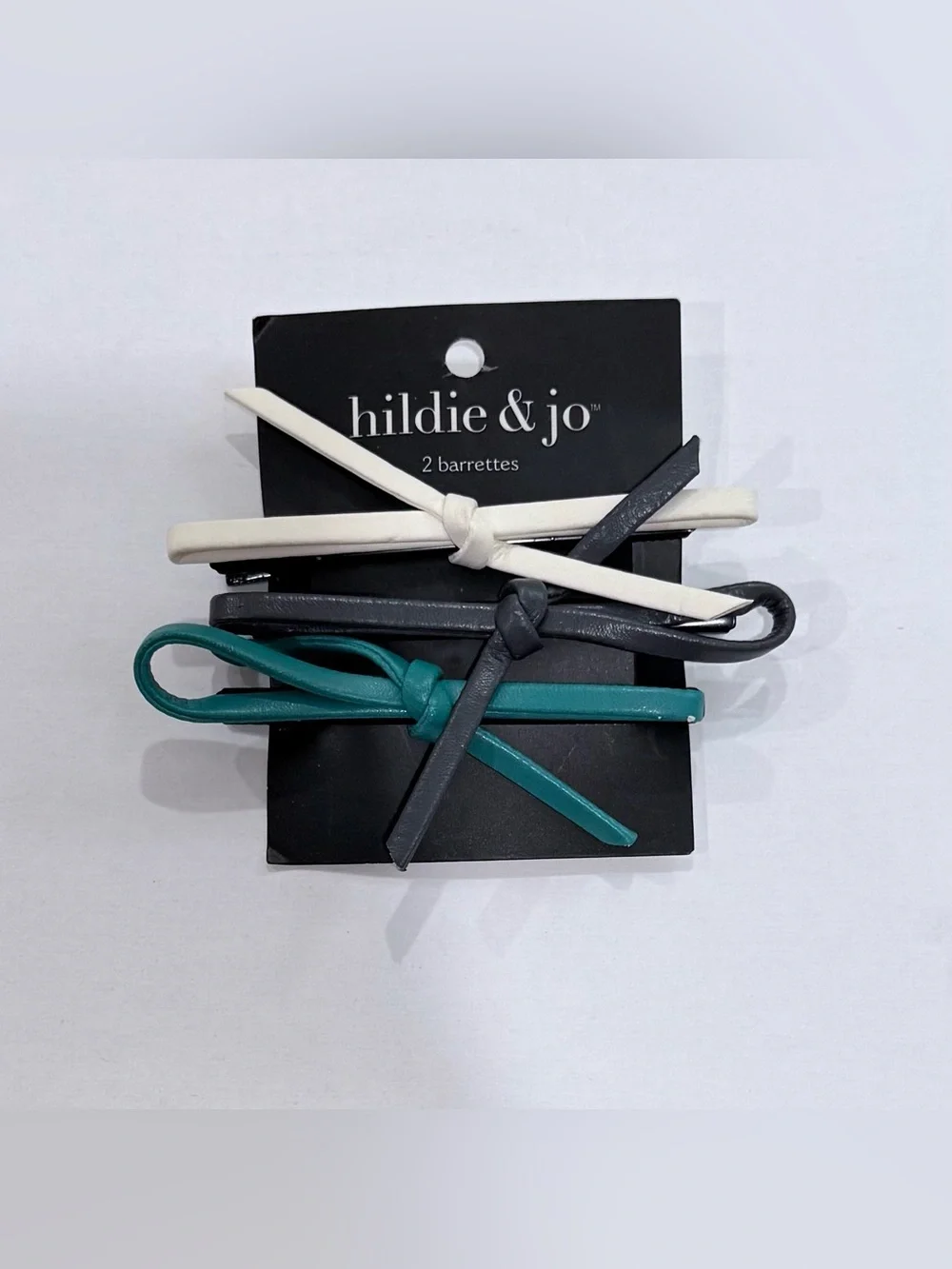 NEW hildie & jo 3 pack vegan leather hair barrettes